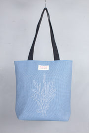 Sky Blue Hand Embroidery Tote Bag