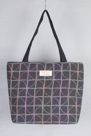 Hand Embroidery Slety Gray Tote Bag