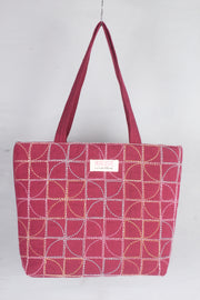 Hand Embroidery Red Tote Bag