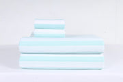 Soft Mint & White Stripes Double Bed Sheet Set