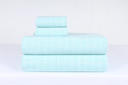 Sea Green and White Check Double Bedsheet Set