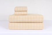Amber Orange and White Check Double Bedsheet Set