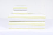 White and Yellow Striped Double Bedsheet Set