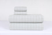 Gray and White Check Double Bedsheet Set