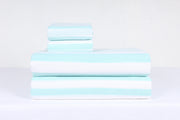 Sea Green and White Striped Double Bedsheet Set