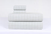 Cream and White Striped Check Double Bedsheet