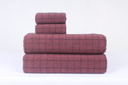 Pink and Black Striped Check Double Bedsheet
