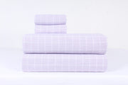 Light Pink and White Striped Check Double Bedsheet