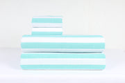 Sea Green and White Striped Double Bedsheet