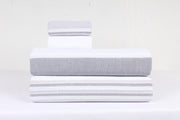 White, Gray and Off White Striped Double Bedsheet