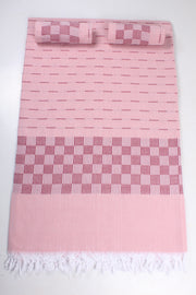 Pink Check Double Bedsheet and Striped