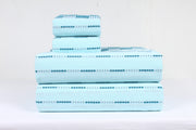 Sea Green Double Bedsheet and Green Striped