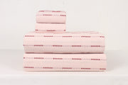 Peach Double Bedsheet with Check and lining