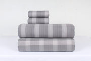 Gray and Cream Check Double Bedsheet