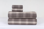Brown with Cream Striped Double Bedsheet