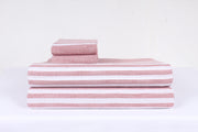 Thulian Pink and White Striped Double Bedsheet
