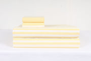 Lemon Yellow and White Striped Soft Double Bedsheet