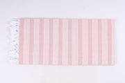 Pink and Peach Striped Single Bedsheet