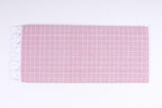 Pink and White Striped Check Single Bedsheet