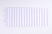 White and Blue Striped Single Bedsheet