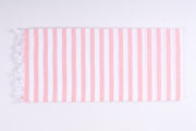 White and Coral Striped Single Bedsheet
