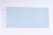 Steel Blue Check Single Bedsheet