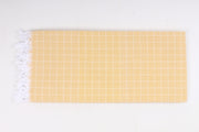 Tuscany Yellow Single Bedsheet with White Striped Check