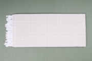 Cream and White Striped Check Single Bedsheet