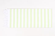Green and White Striped Single Bedsheet