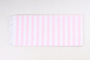 Pink and White Striped Single Bedsheet