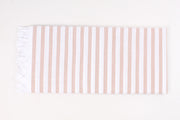 White and Dusty Pink Lining Single Bedsheet