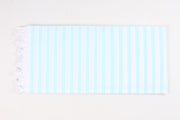 White and Sky Blue Lining Single Bedsheet