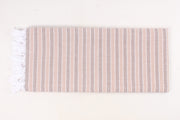 Dusty Pink & Beige Striped Single Bedsheet with Tassels