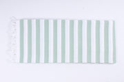 Kai Green and White Striped Soft Chadar