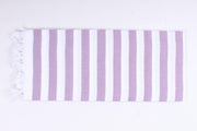 White and Plum Violet Striped Soft Chadar