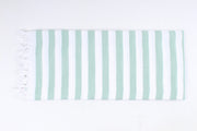White and Sea Green Striped Chadar