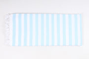 White and Sky Blue Striped Chadar