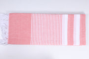 Red and White Striped Single Bedsheet