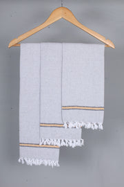 Gray Napkin with Black, Orange Border