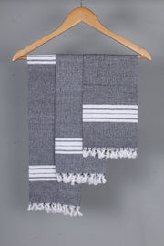 Black Napkin with White Stripes