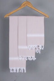 Cream Napkin with White Stripes