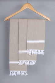 Brown Napkin with White Border