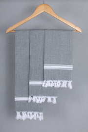 Sleti Gray Napkin with White Border