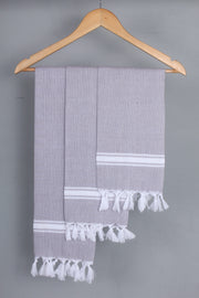 Lava Gray Napkin with White Striped