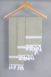 Olive Green Napkin with White Border