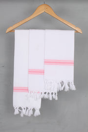 White Napkin with Pink Border