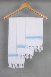 White Napkin with Blue Border