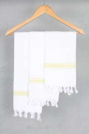 White Napkin with Yellow Lining Border