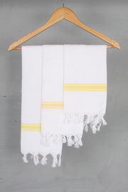 White Napkin with Yellow Lining Border