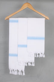 White Napkin with Blue Border